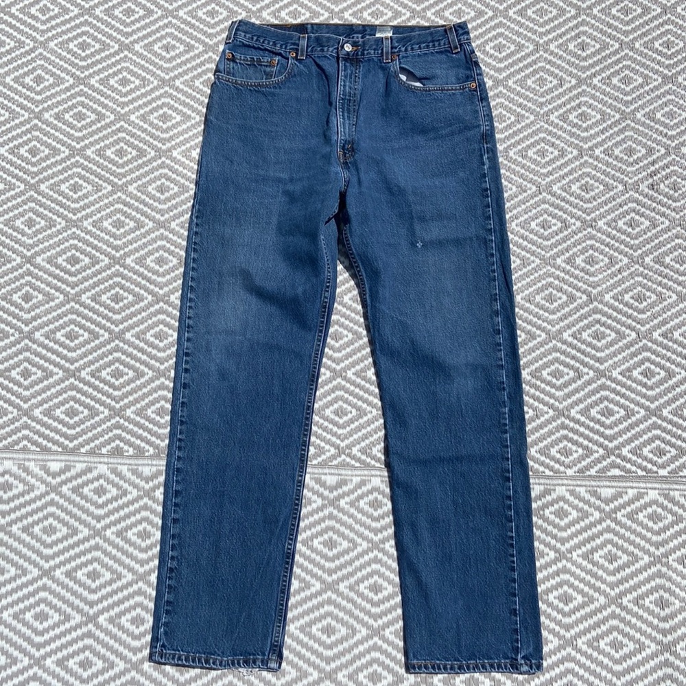Y2K Levis Mens 505 Jeans Size 36 Blue Denim Vintage Regular Fit Straight Leg